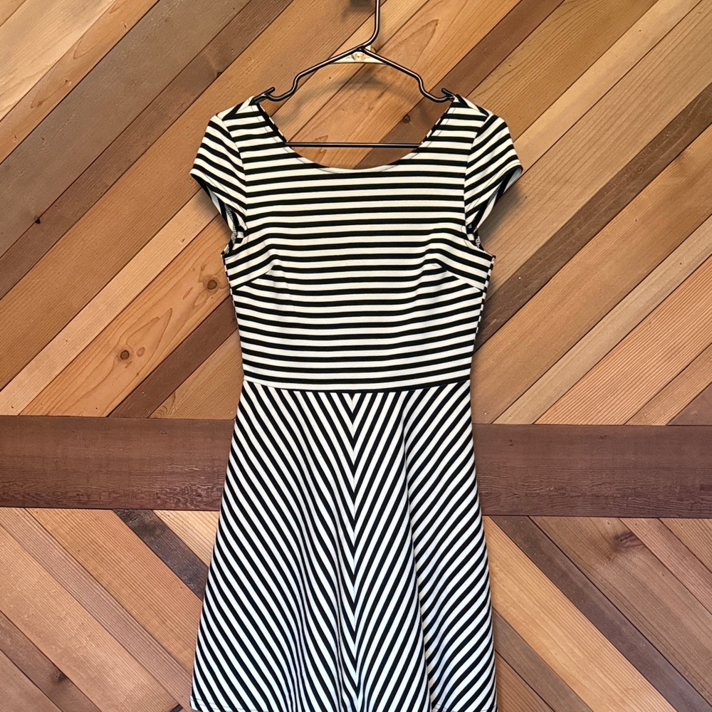 Pixley Black and White Striped Mini Dress
